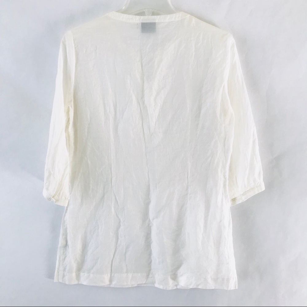 Make + Model White Silk Tunic Pullover Top Small - image 5